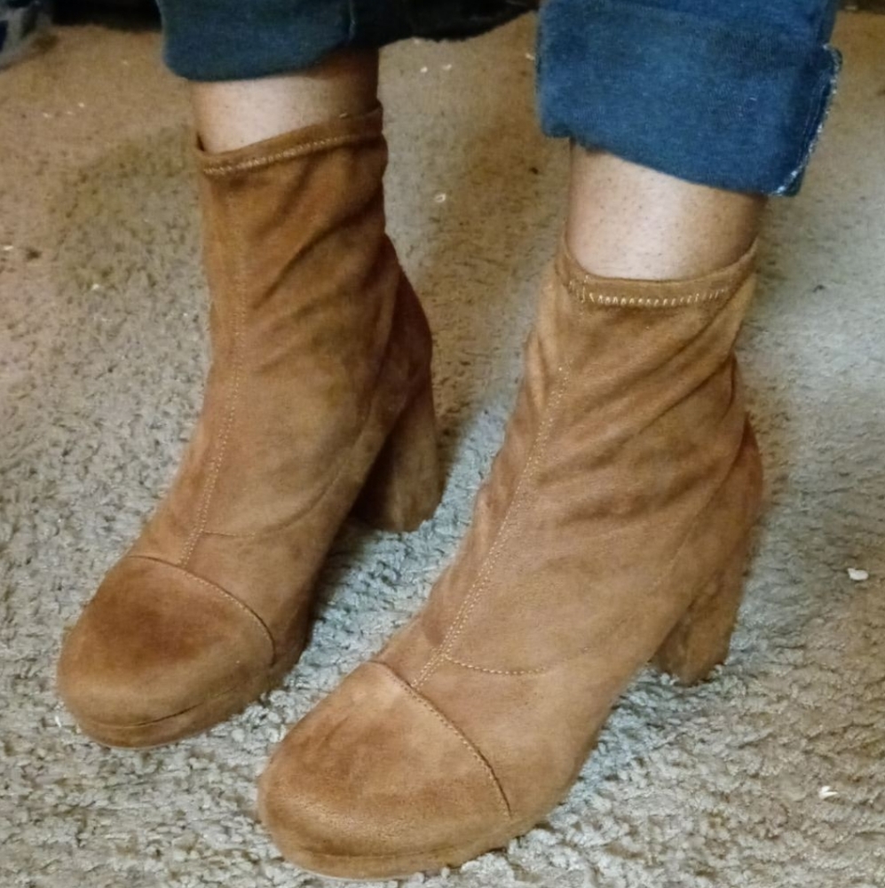 Faux Suede Sock Boots